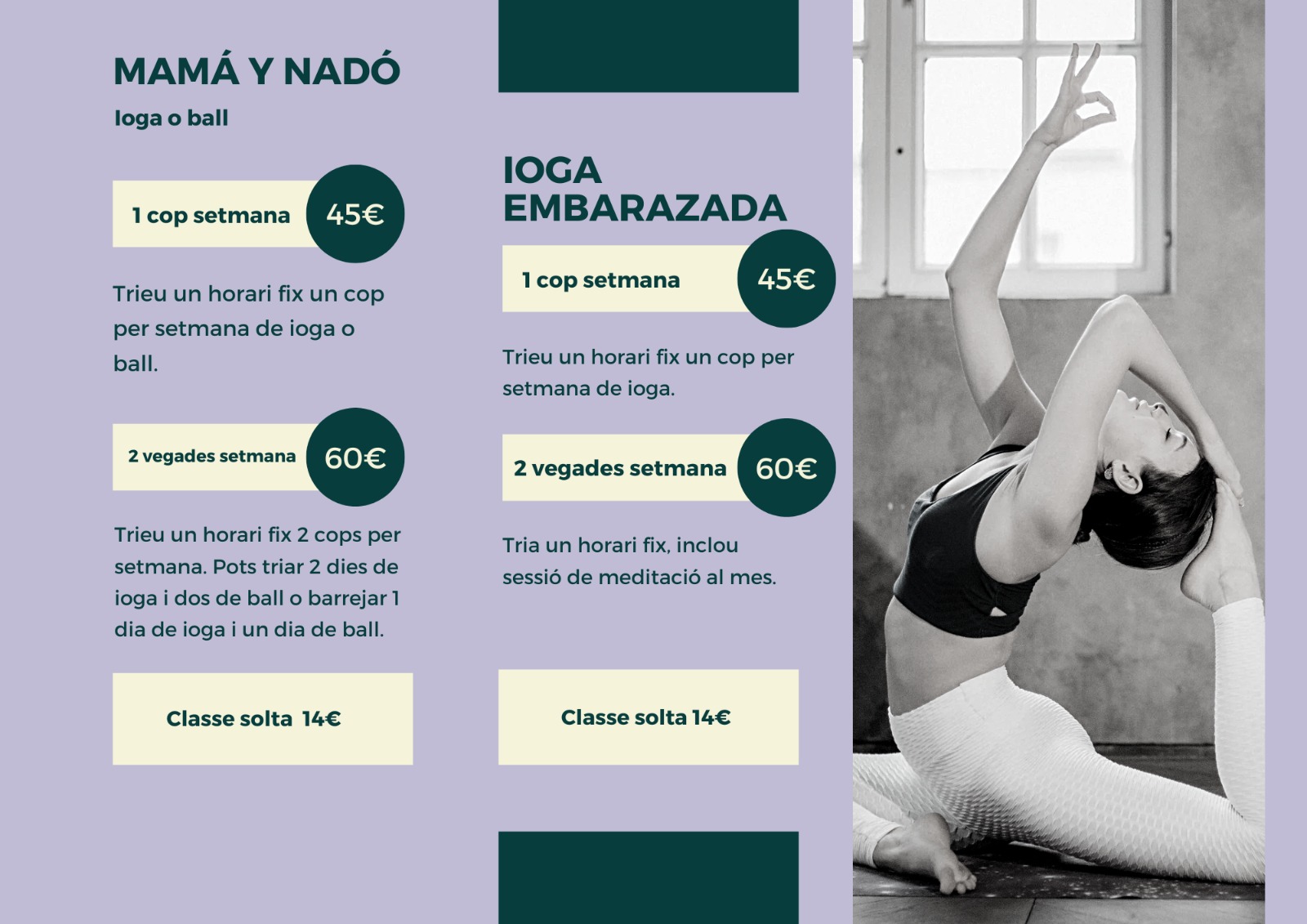 Tarifas bono de yoga